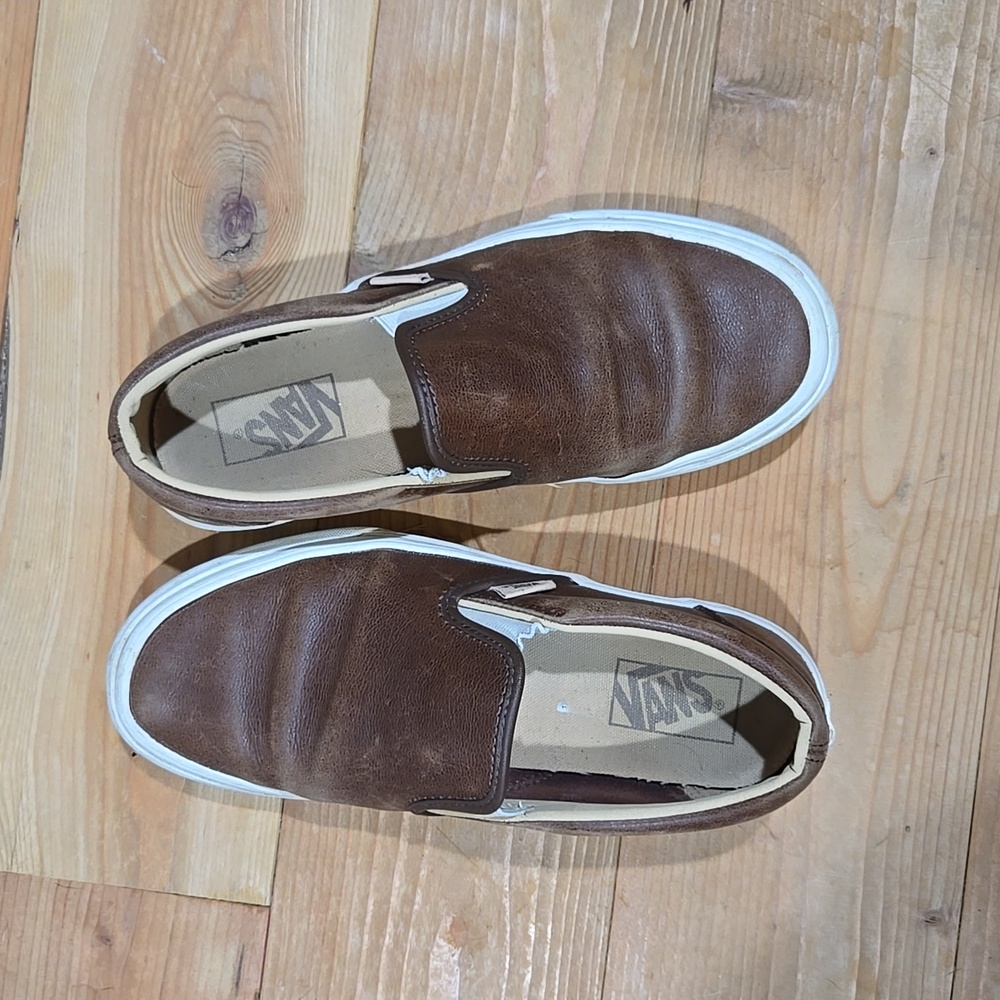 Brown slip on sneakers